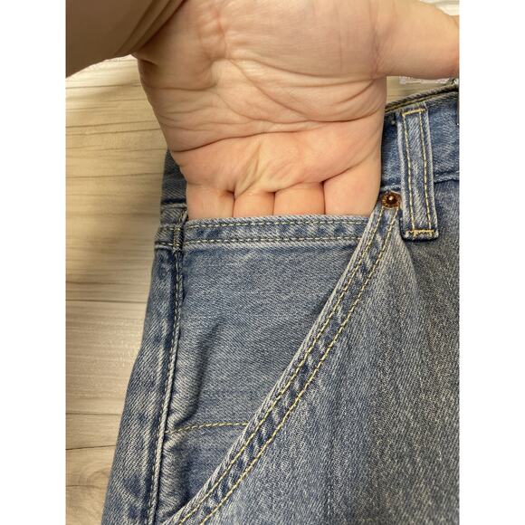 Old Navy Jeans Womens 20 Blue Mid-Rise Baggy Wide Leg Drapey Denim Cargo Pockets - Picture 4 of 16